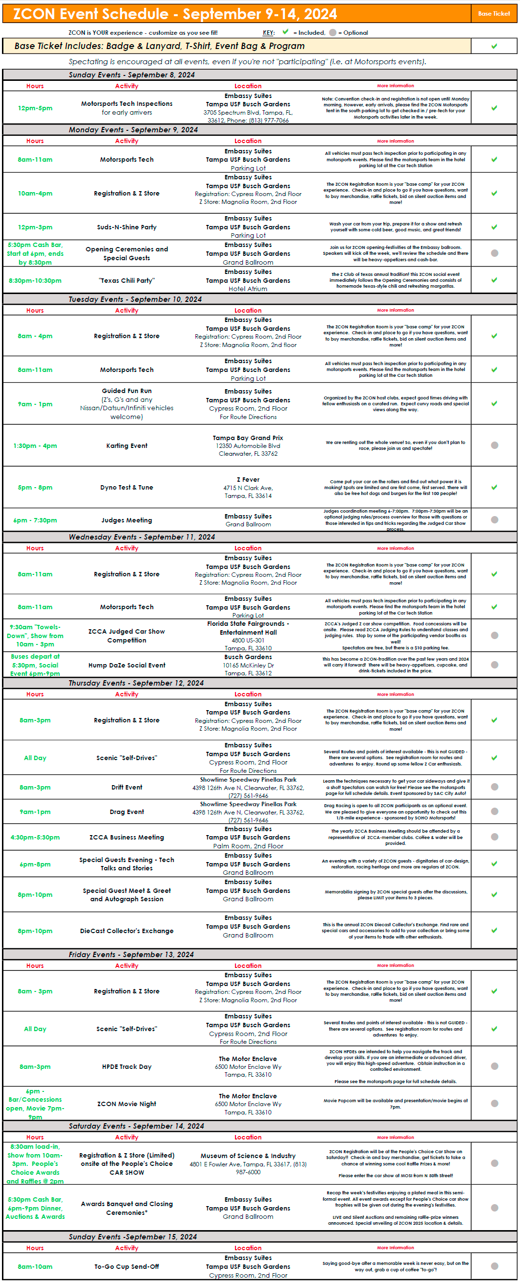 Updated Schedule 9-8-2024